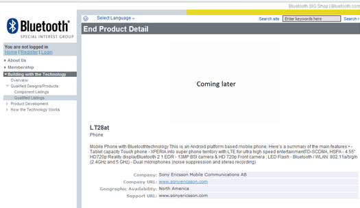 Sony Ericsson LT28at