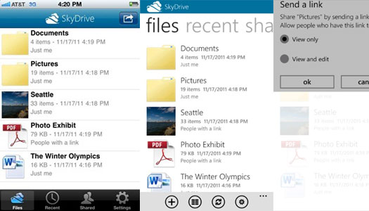 SkyDrive iPhone ve Windows Phone uygulamaları SkyDrive iPhone ve Windows Phone uygulamaları