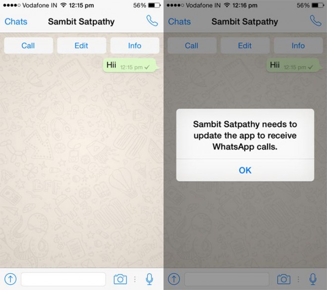 whatsapp sesli arama, ios