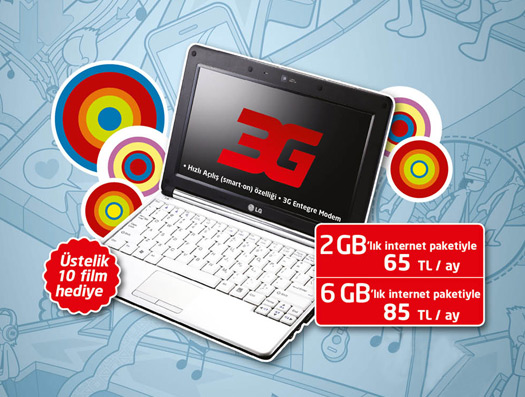 Avea 3G internet paketi ile LG netbook ve Jet Kablosuz Modem hed