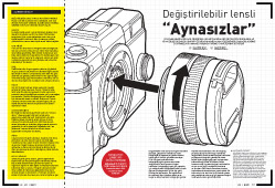 KAPAK KONUSU: DEĞİŞTİRİLEBİLİR LENSLİ AYNASIZLAR KAPAK KONUSU: DEĞİŞTİRİLEBİLİR LENSLİ AYNASIZLAR