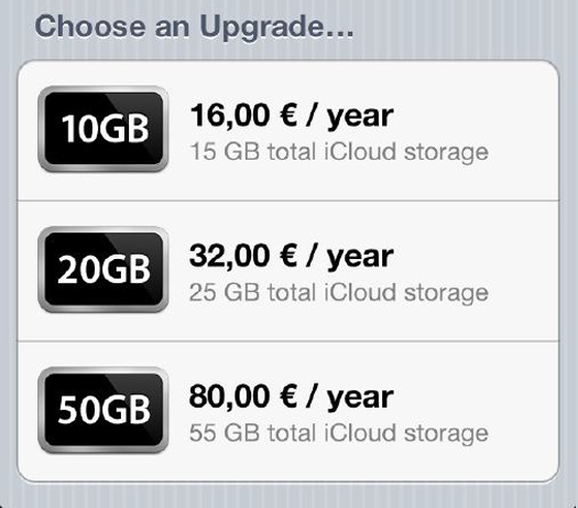 iCloud Avrupa fiyatları iCloud Avrupa fiyatları