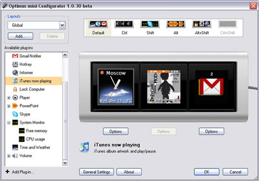 Optimus mini three konfigürasyonu