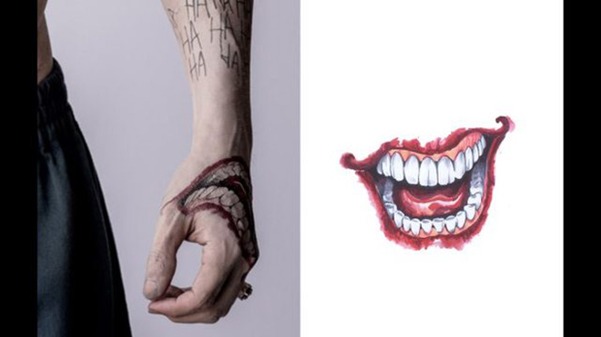 4. Joker's "Smile" tattoo in Suicide Squad - wide 1