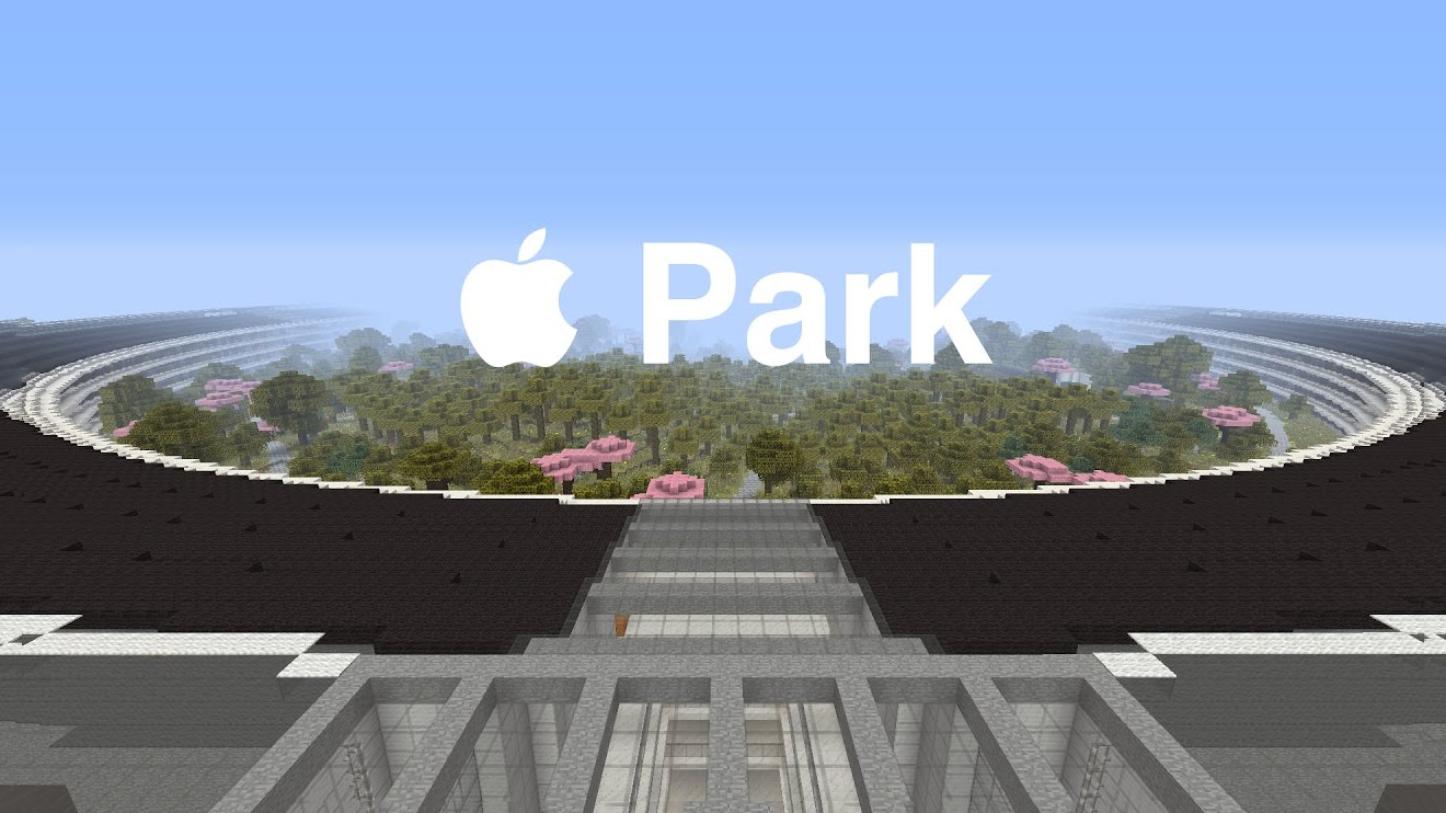 Apple Park'ı bire bir olarak Minecraft'ta 413 saatte 