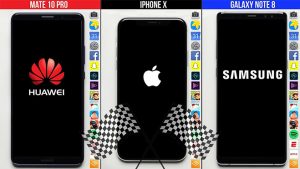 Huawei Mate 10 Pro, Apple iPhone X, Samsung Galaxy Note 8