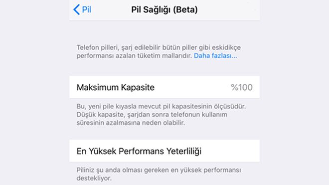 Apple iPhone 5s iOS 11.3 Pil Sağlığı