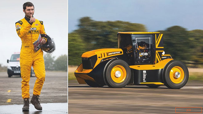 Dünyanın en hızlı traktörü rekoru JCB