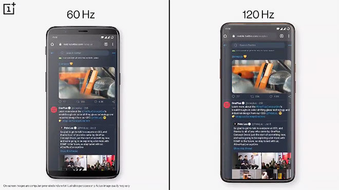OnePlus 120 Hz ekran