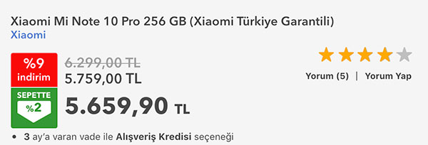 Xiaomi Mi Note 10 Pro