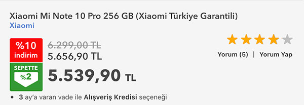 Xiaomi Mi Note 10 Pro