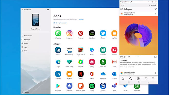 Microsoft Samsung Android Windows 10