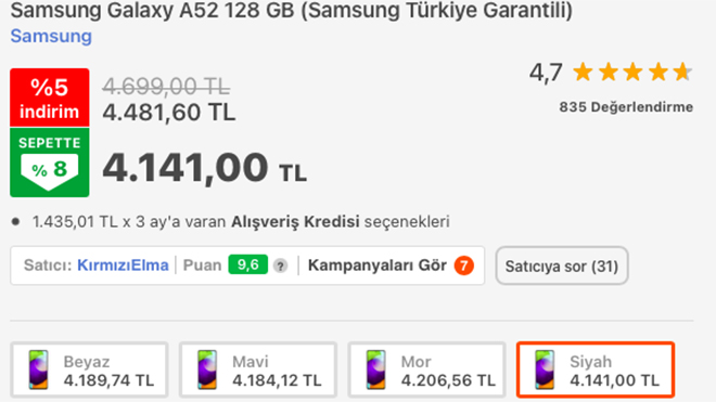Samsung Galaxy A52
