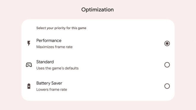 Android 12 oyun modu