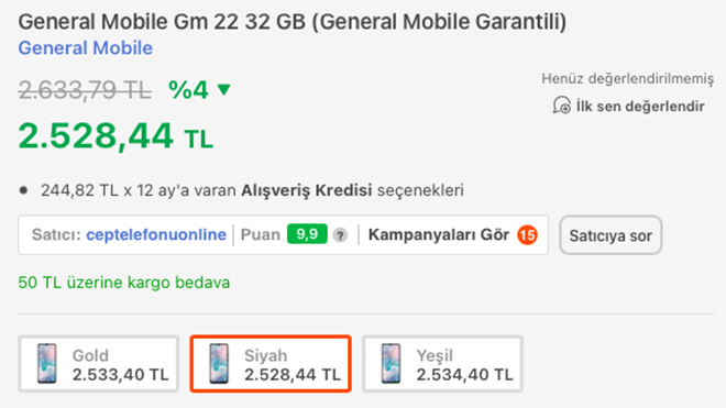 General Mobile GM 22