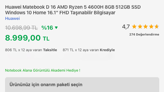 Huawei MateBoook D 16