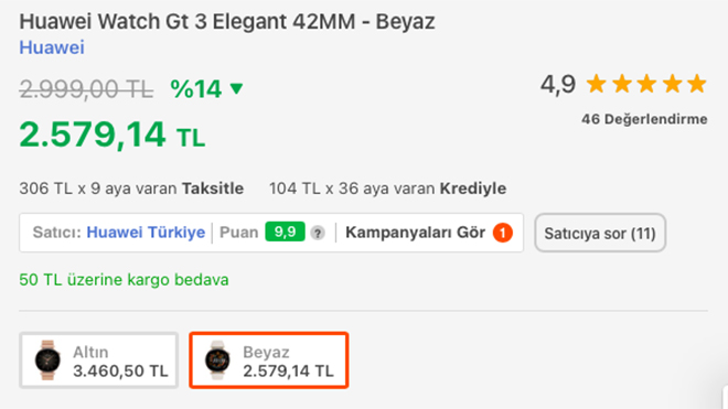 Huawei Watch GT 3 Elegant