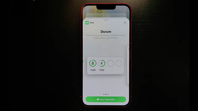 iPhone'larda pil yüzdesi görme