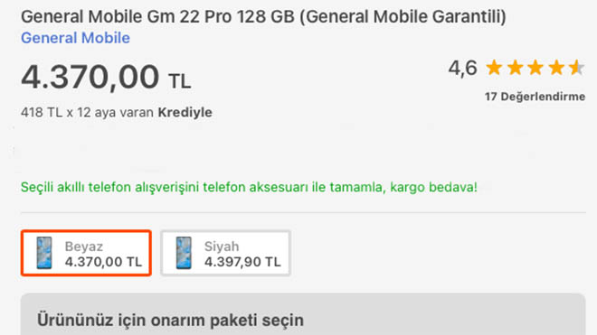 General Mobile GM 22 Plus