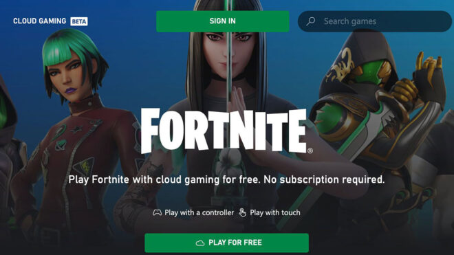 Fortnite Xbox Cloud Gaming