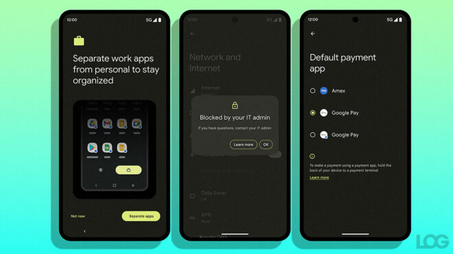 Android 13 İş Profili LOG tasarım