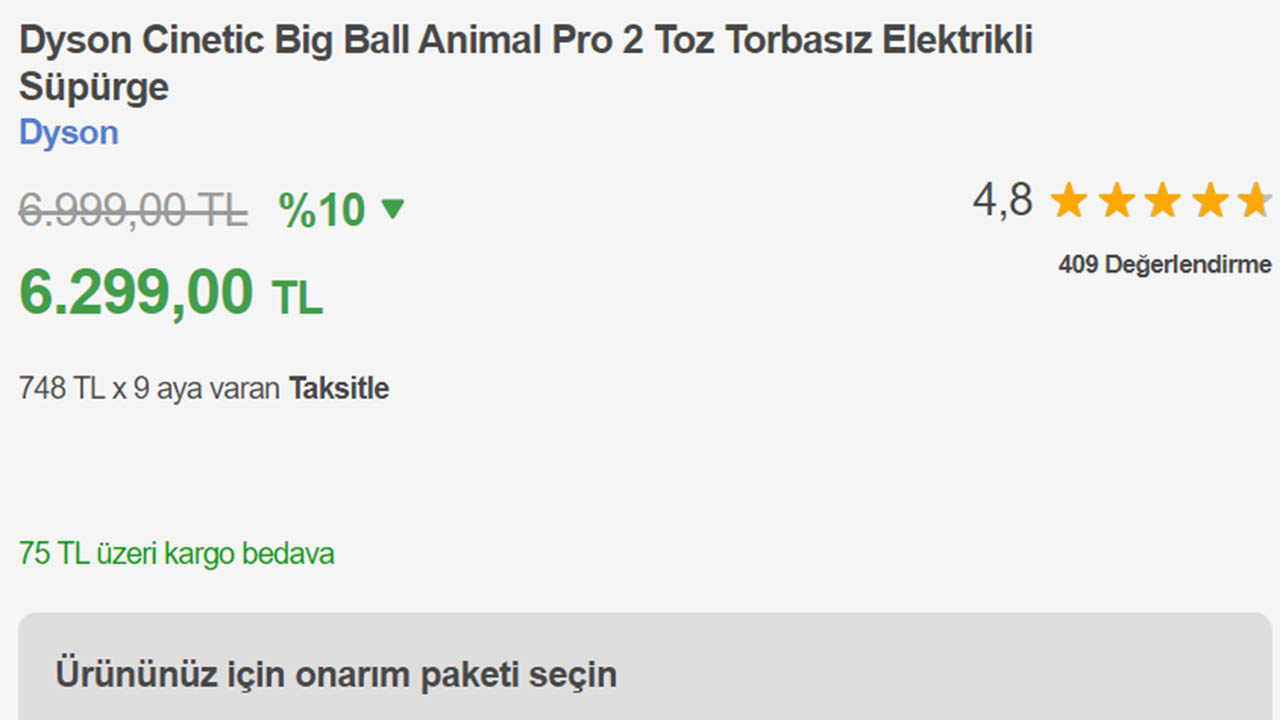 Dyson Cinetic Big Ball Animal Pro 2 için indirim fırsatı - LOG