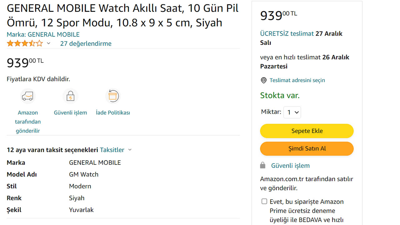 General Mobile GM Watch