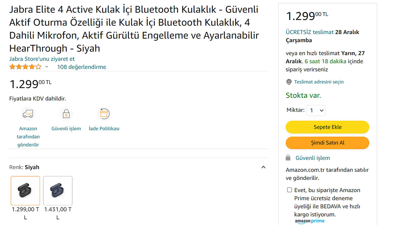 ANC destekli Jabra Elite 4 Active için indirim kampanyası - LOG