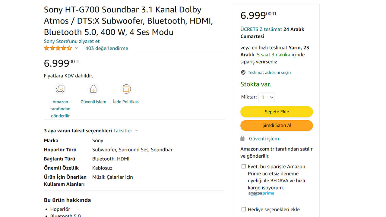 Sony HT-G700 Soundbar