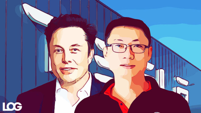 Tesla Elon Musk ve Tom Zhu Xiaotong LOG Tasarım