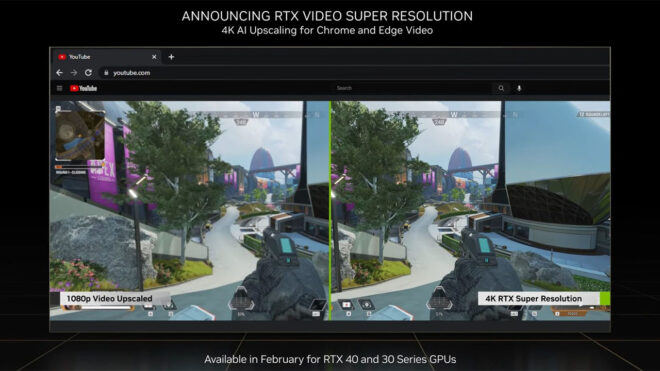 Chrome 110 ile Nvidia RTX Video Super Resolution desteği geliyor