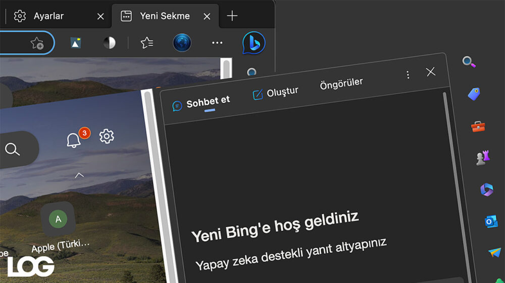 Yeni Bing sohbet botu, Microsoft Edge tarayıcının merkezine alındı