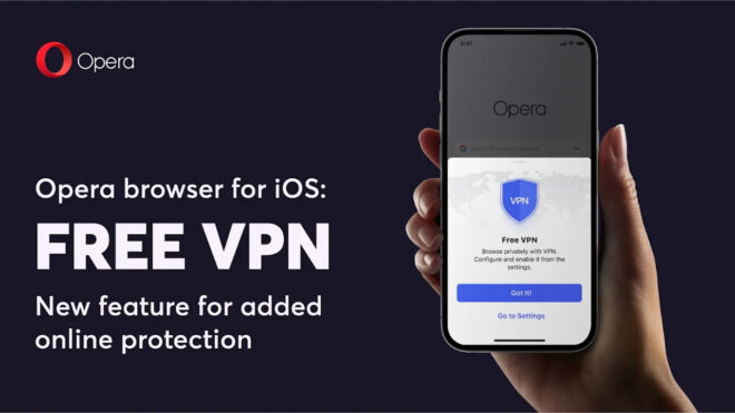 iOS için Opera ücretsiz VPN