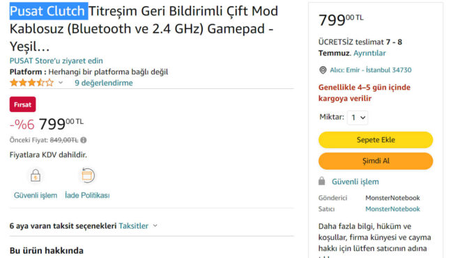 Monster Pusat Clutch Gamepad