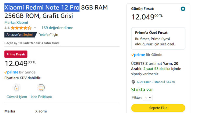 Redmi Note 12 Pro için yeni avantajlı fiyat - LOG