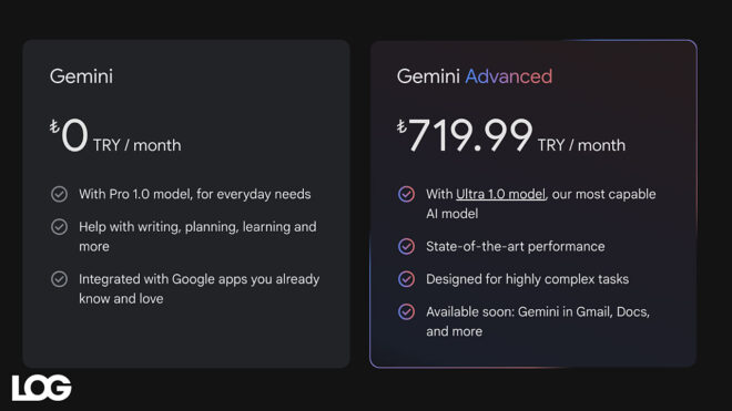 Gemini Advanced LOG Görsel