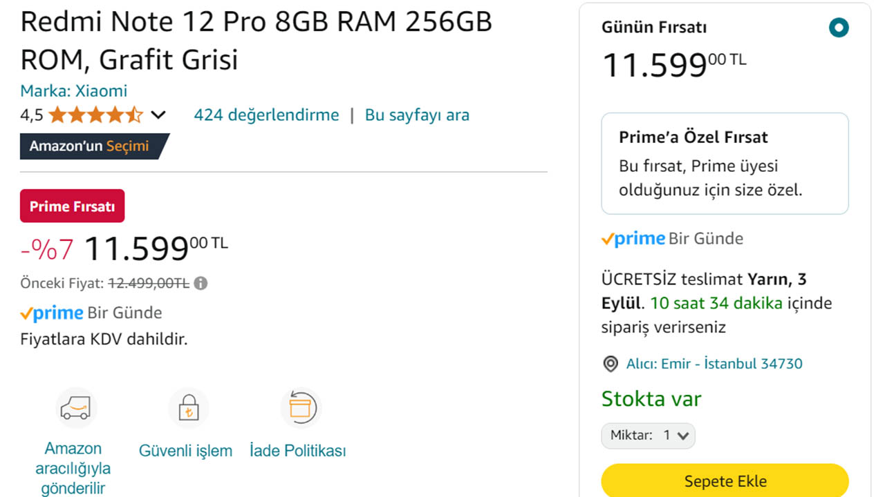 Redmi Note 12 Pro için 1.293 TL'lik indirim fırsatı [Eylül 2024] - LOG