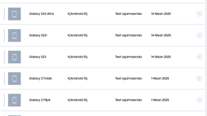 Bu ay Türkiye'de Android 15 tabanlı One UI 7'ye geçirile ihtimali bulunan tüm Samsung cihazlar