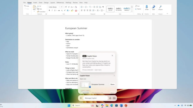 Microsot, Copilot Vision sistemini Windows’a da getiriyor