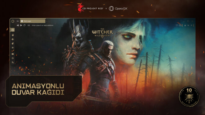 Opera GX, The Witcher 3: Wild Hunt’ın 10. yıl dönümünü özel bir tarayıcı sürümüyle kutluyor