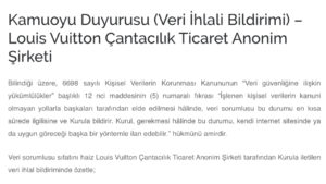 KVKK, Louis Vuitton merkezli veri sızıntısından Türkiye’de yerleşik 142.995 kişinin etkilendiğini duyurdu