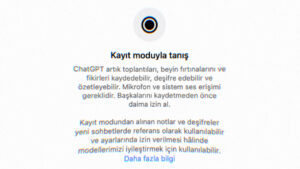 ChatGPT kayıt modu