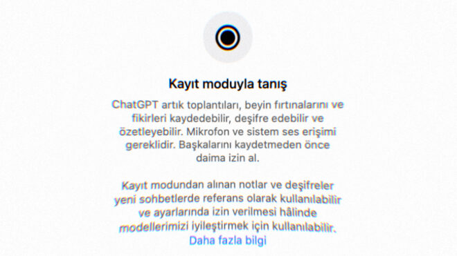 ChatGPT kayıt modu