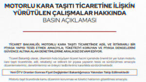 Ticaret Bakanlığı, yeni ÖTV oranlarının ardından otomobil fiyatlarındaki değişimi takibe aldı