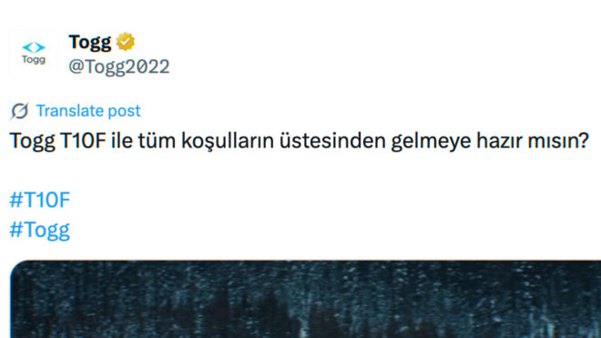 Togg, T10F için sosyal medya paylaşımlarına başladı