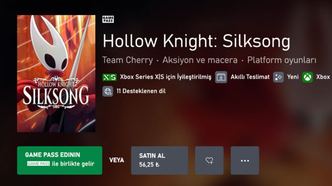 Microsoft, Hollow Knight: Silksong oyununu 56 TL'den satışa sundu