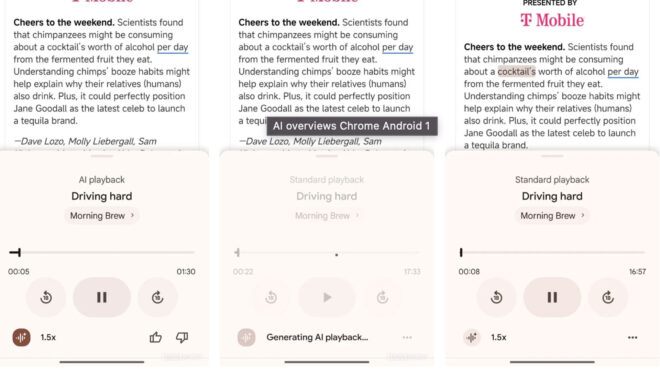 Android için Google Chrome artık NotebookLM temelli sesli özetler sunuyor