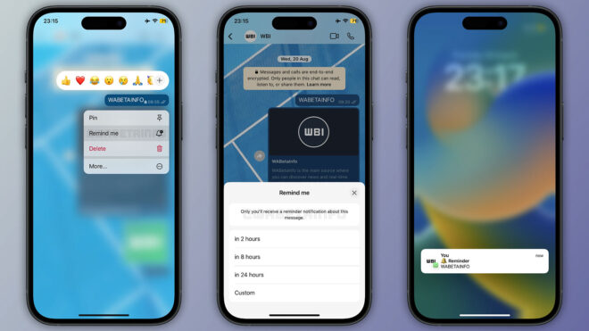 WhatsApp'in iOS uygulamasına mesaj hatırlatma özelliği eklendi