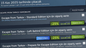 Escape from Tarkov, Steam üzerinden satışa sunuldu