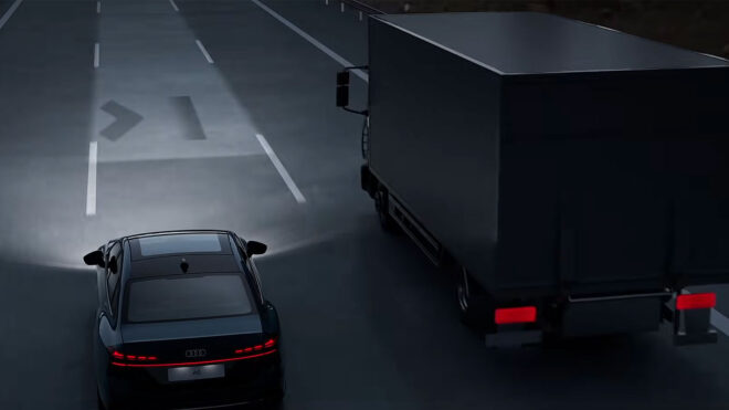 2026 Audi A6'daki "Digital matrix LED" far sisteminin sunduğu şaşırtıcı imkanlar paylaşılan videolarla gözler önüne serildi